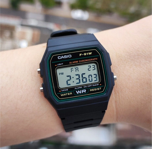 Reloj De Pulsera Casio Collection F-91w-3dg Linea Verde