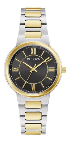 Imagen 1 de 7 de 98l285 Reloj Bulova Clasico Mujer Negro/dorado