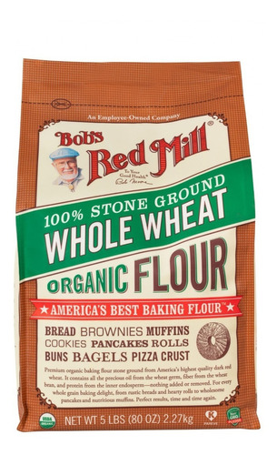 Harina Orgánica Trigo Integral Whole Wheat Flour 2.27kg Se