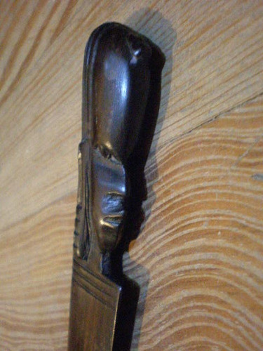 Imagen 4 de 4 de Antiguo Abrecartas De Madera Tallada Con Figura De Mulata