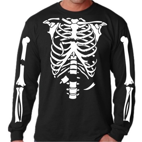 Esqueleto Camiseta Manga Longa/terror/médico/halloween