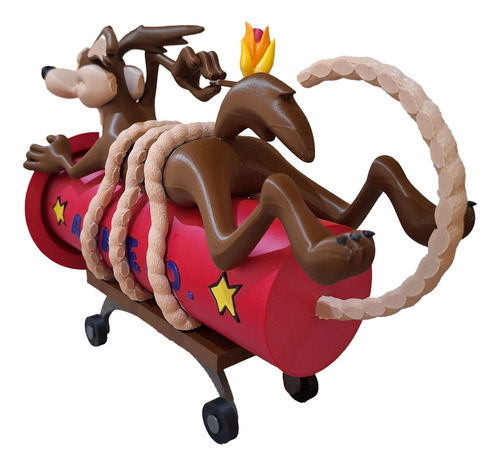Boneco Wile E Coyote Action Figure Looney Tunes 37cm Comprim