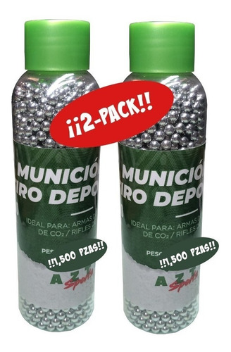 2-pack Balines Munición Acero Aztk 4.5mm 2 X 1,500pzs