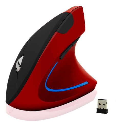 Mouse Ergonômico Mão Direita Confortável Vertical Bluetooth Cor Ergonômico À Pilha Vermelho