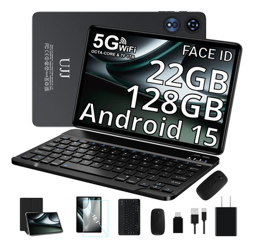 2026 Tablet 10.1'' Android 15 con Gemini Ai 22gb Ram Y 128gb Rom Tf1tb Economicas 2.4g 5g Wifi Octa-core 2.0 Ghz Fhd Widevine L1 8000mah Bt5.0 Con Funda Mouse Teclado Camara Dual Face Id