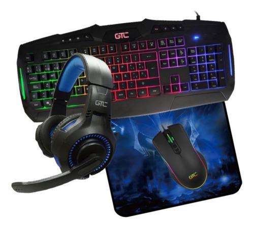 Combo Gamer 4 En 1. Teclado, Mouse, Auricular & Pad Mouse 