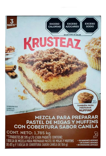 Mezcla Para Pastel De Migas Y Muffin Cobertura Canela 1,785g