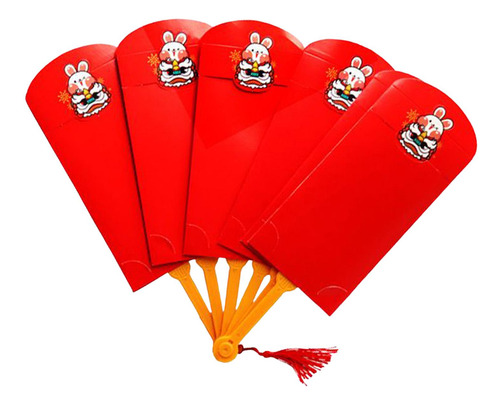 6 Sobres De Papel Rojo Para Celebraciones 6 Piezas