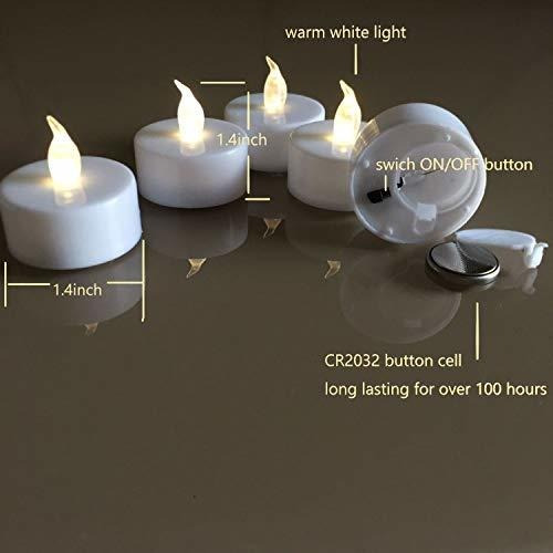 Velas Sin Llama De Luz Led Parpadeante Color Blanco 24 Pzs