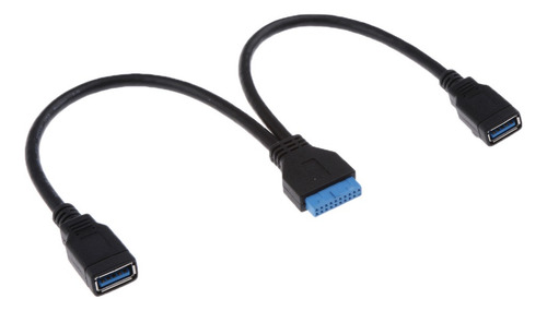 Usb 3.0 Motherboard De 20 Pines Hembra A 2 Conectores