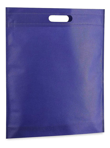 Bolsa De Asa Troquelada Reutilizable -38x46cm, Azul-100/paq