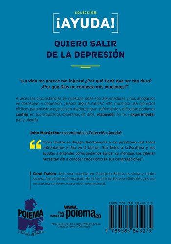 ¡ayuda! Quiero Salir De La Depresion - Carol Trahan
