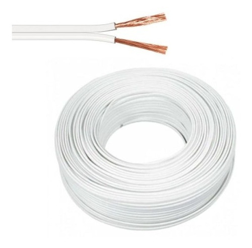 Cable 2x24 Color Blanco Awg Paralelo Rollo 100 Metros 