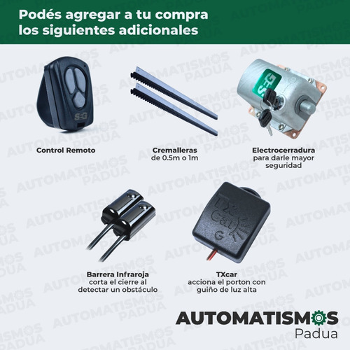 Imagen 10 de 10 de Motor Porton Corredizo Seg Abs 1/4hp Automatico Electrico