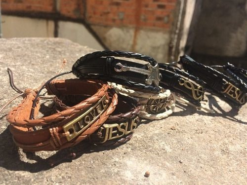 Pulseira De Couro Atacado 12 Peças Rústica Regulável Comprimento 18 Cm Diâmetro 2 Cm