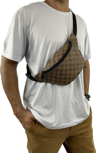 Pochete Tiracolo De Cintura Transversal Ombro Necessaire Bag Cor Marrom