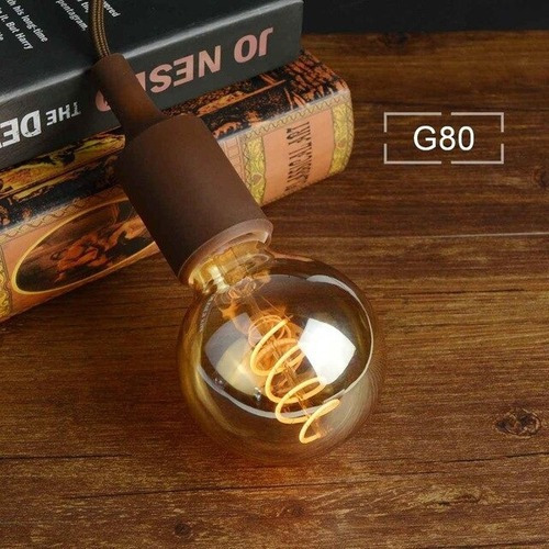 Imagem 4 de 6 de Lâmpada Filamento Led G80 Spiral Retrô Âmbar Bivolt