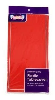 Pack De 4 Mesa Manteles De Plastico Rojo Desechable Cub...