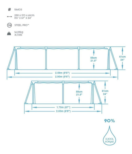 Piscina Estructural 260x170x61