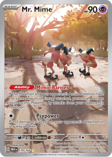Mr Mime Arte Alternativo 151 Carta Pokémon Original Tcg 