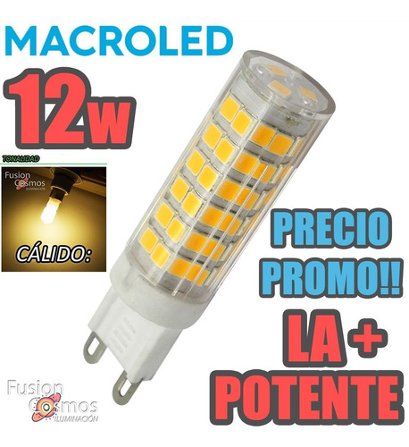 Lampara Led Bipin G9 12w Macroled Calido 220v Precio Promo!!