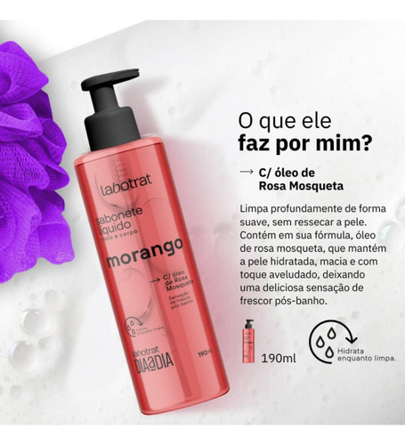 Sabonete Liquido Morango Labotrat 190 Ml