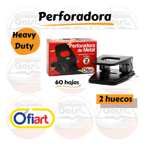 Perforadora 2 Huecos Heavy Duty