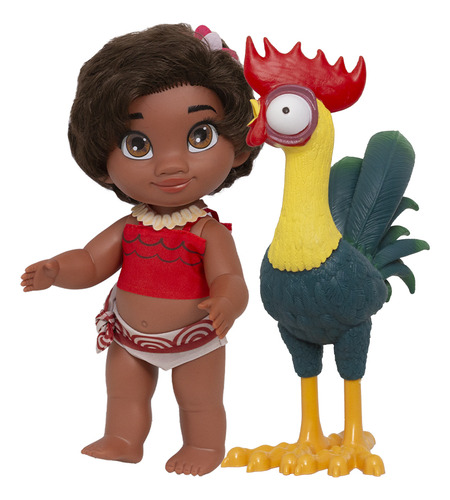 Kit Boneca Bebê Moana Fofinha E Galinho Hei Hei