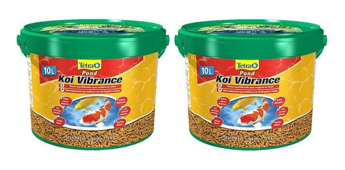 Kit 2un Ração Para Peixe Pond Tetra Koi Vibrance 1500g Balde