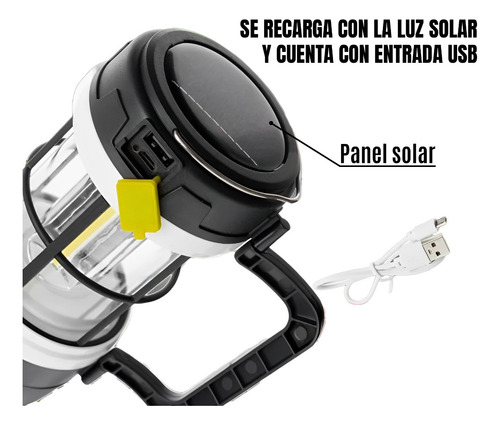 Linterna Lampara De Camping Linterna Solar Usb Para Camping