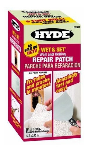 Hyde Tools 09911 - Parche Para Reparación De Techo Y Pared (