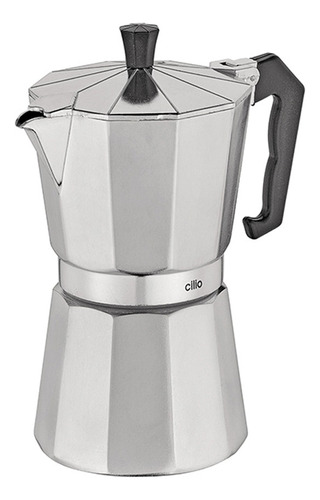 Cafetera Moka 9 Tazas 2 Litros Classico Cilio Aluminio Color Plateado