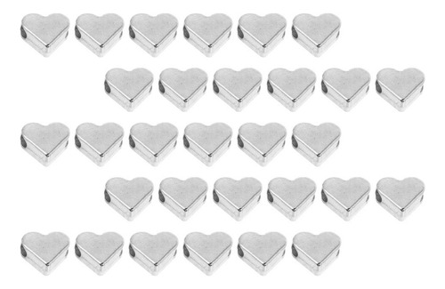 50 Unidades De Cuentas Espaciadoras En Forma De Corazón, Cue