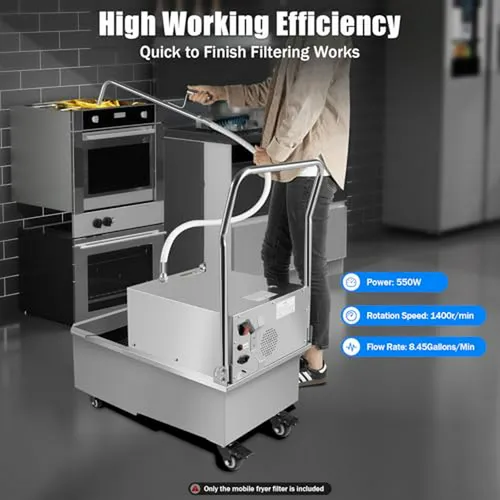 Filtro De Aceite Móvil Para Freidora, Capacidad 55l, 550w, 1