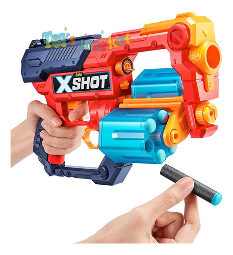 Imagen 3 de 9 de Pistola Doble Xcess Lanza Dardos Y Discos A 24m Arma X-shot