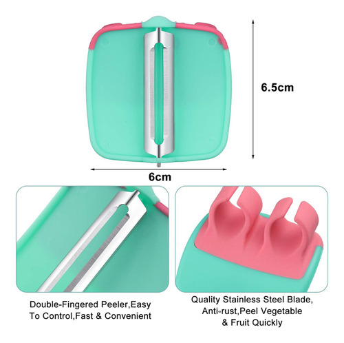 Descascador Finger Grip Peeler, Abóbora, Cenoura, Batata, 8