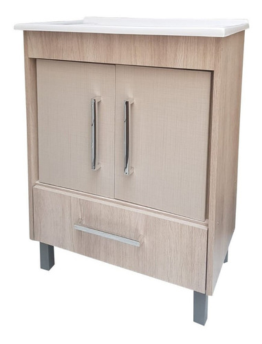 Imagen 3 de 7 de Mueble De Baño Bacha Botiquin Espejo 60 Cm 2 Puertas Y Cajon