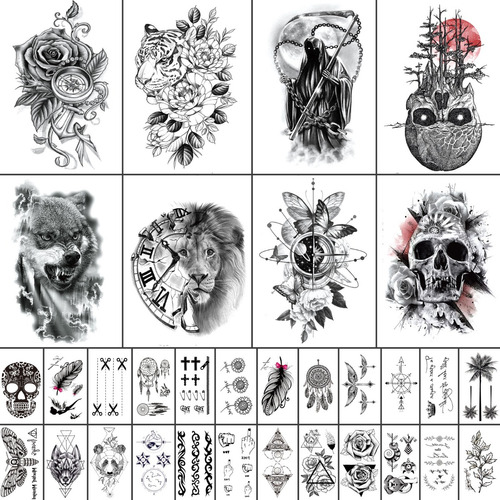 32 Pegatinas De Tatuajes Temporales, Tatuajes Falsos De Braz