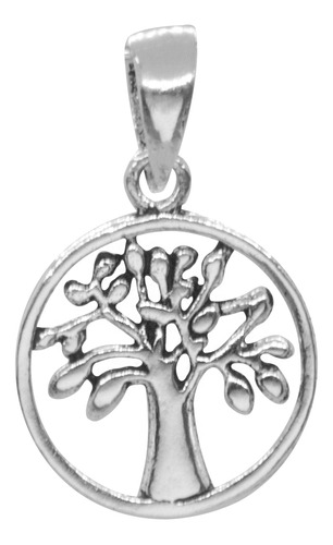 Colgante De Plata 925 Medalla De Arbol