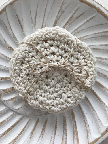 Set X 4 Posavasos Redondos Tejidos Crochet - 100% Algodón