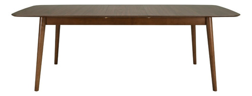 Juego De Comedor Extensible Milan De Madera Con 6 Sillas Diseño De La Tela De Las Sillas Gris Claro - Nogal