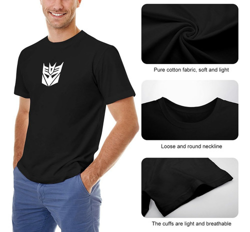 Transformers - Playera Blanca Con Símbolo De Decepticon