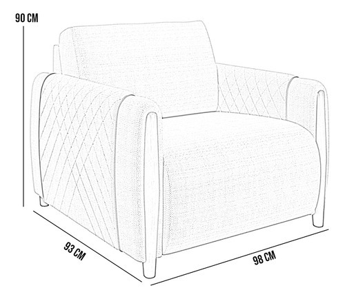 Kit Poltronas Para Sala De Estar Pés De Madeira Base Fixa Flora M03 Linho Chumbo