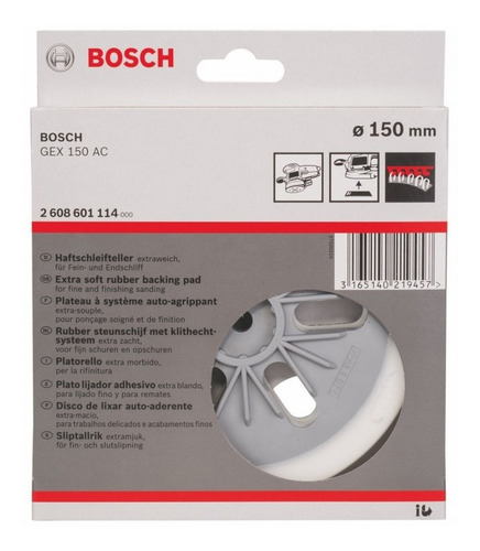 Porta Lijador Blando Extra Suave (gex 150) 6 150mm Bosch