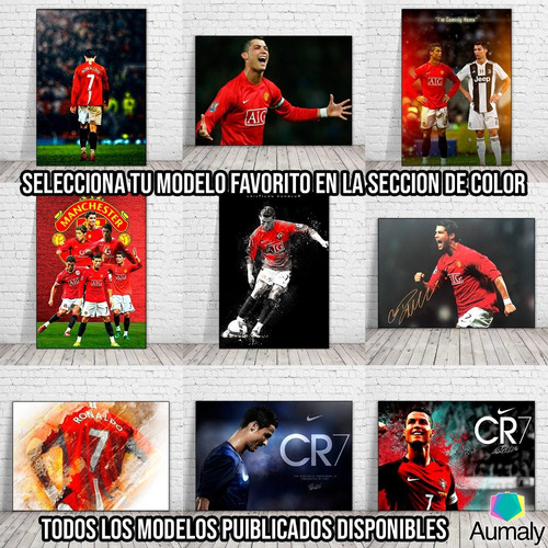 Imagen 3 de 4 de Cuadro Decorativo Futbol Cristiano Ronaldo