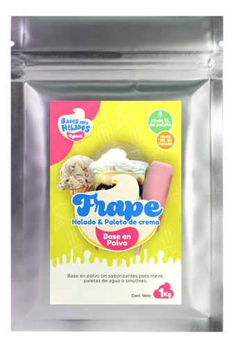 Base En Polvo Para Helado Duro, Paleta Y Frappe