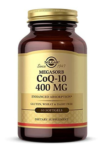 Solgar  megasorb Coq-10, 400 mg, 60 softgels, 33984009752,