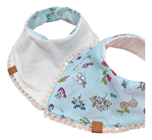 Babero Reversible Mini Anima Bandana Bebe Primavera Celeste