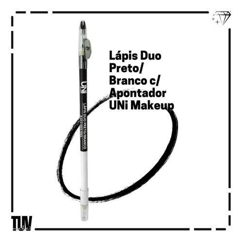 Lápis De Olho 2 Pontas Preto E Branco Com Apontador