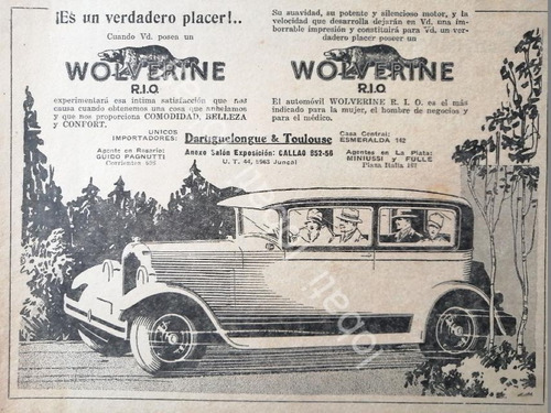 Cartel Vintage Autos Reo Brougham Wolverine 1929 /410 Raro